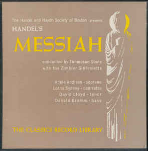 Handel* / The Handel & Haydn Society Of Boston, The Zimbler Sinfonietta,  Thompson Stone - Handel's Messiah (3xLP + Box)