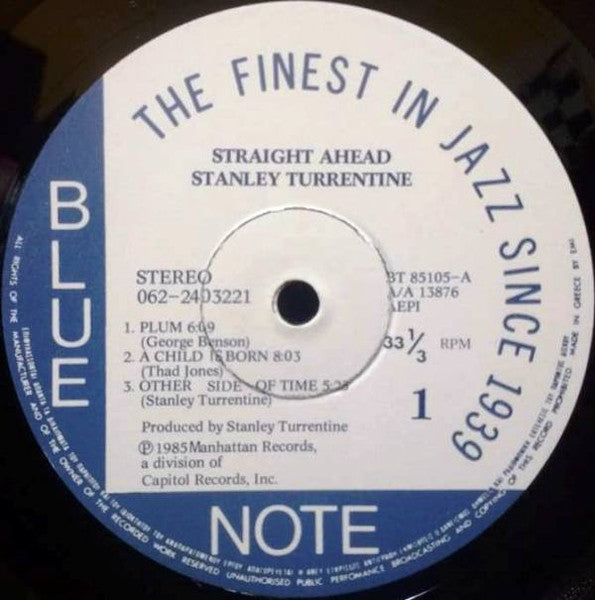 Stanley Turrentine : Straight Ahead (LP, Album)