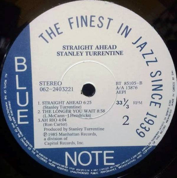 Stanley Turrentine : Straight Ahead (LP, Album)