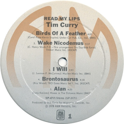 Tim Curry : Read My Lips (LP, Album)