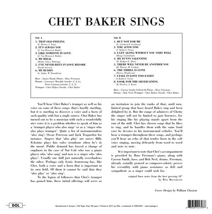 Chet Baker : Chet Baker Sings (LP, Album, RE, Gat)