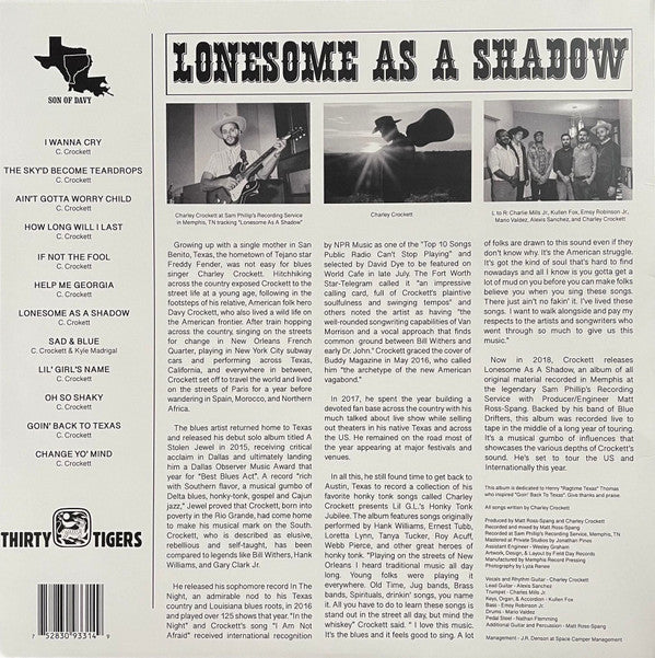 Charley Crockett : Lonesome As A Shadow (LP, Album, 180)