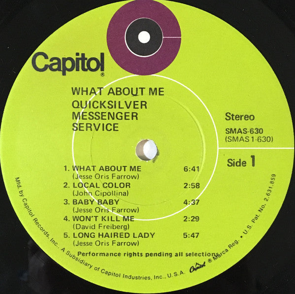 Quicksilver Messenger Service : What About Me (LP, Album, Jac)