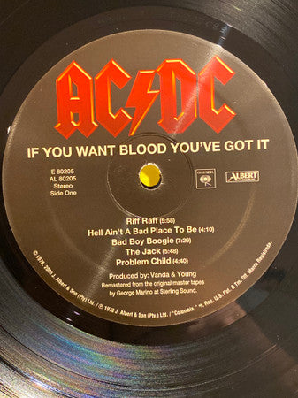 AC/DC : If You Want Blood You've Got It (LP, Album, RE, RM, 180)