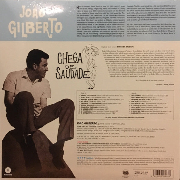 João Gilberto : Chega De Saudade (LP, Album, RE)