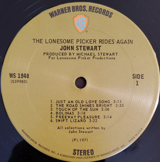 John Stewart (2) : The Lonesome Picker Rides Again (LP, Album, Pit)