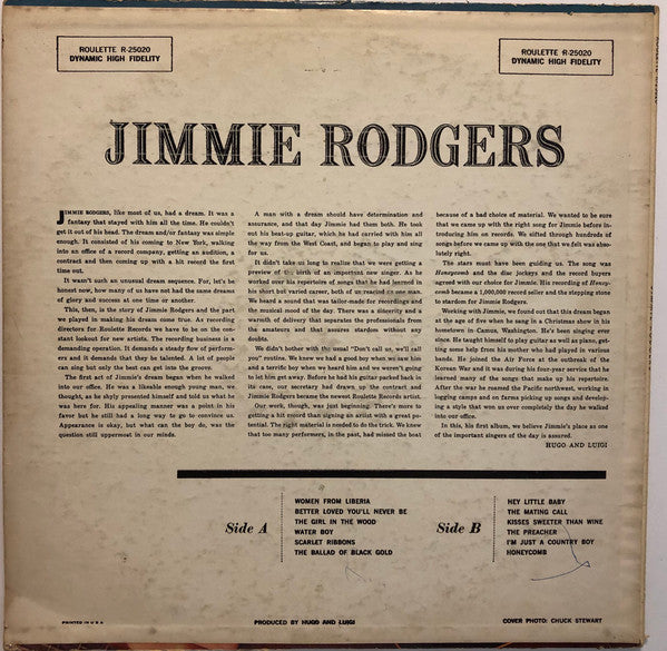 Jimmie Rodgers (2) : Jimmie Rodgers (LP, Album, RE)