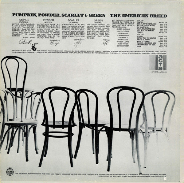 The American Breed : Pumpkin, Powder, Scarlet & Green (LP, Album, Ind)