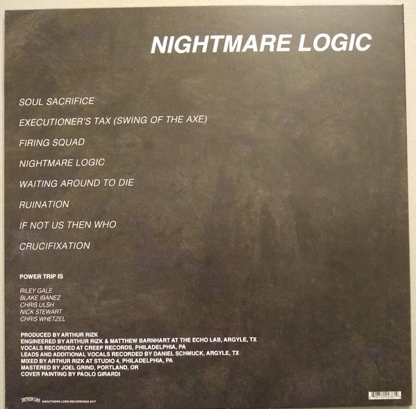 Power Trip (3) : Nightmare Logic (LP, Album, RE)