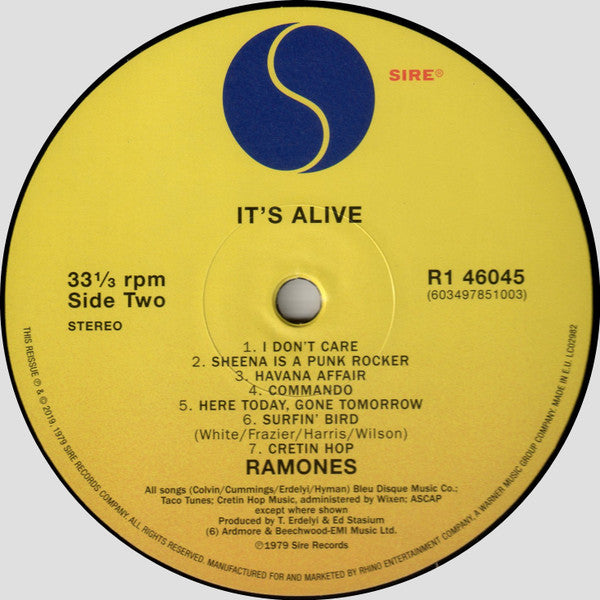 Ramones : It's Alive (2xLP, Album, RE, RM, 180)