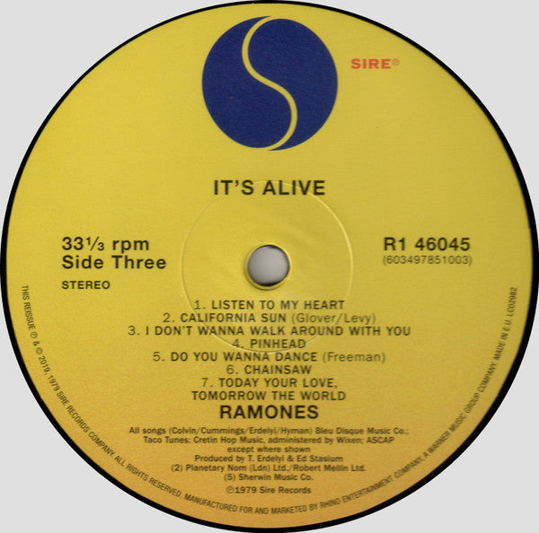 Ramones : It's Alive (2xLP, Album, RE, RM, 180)