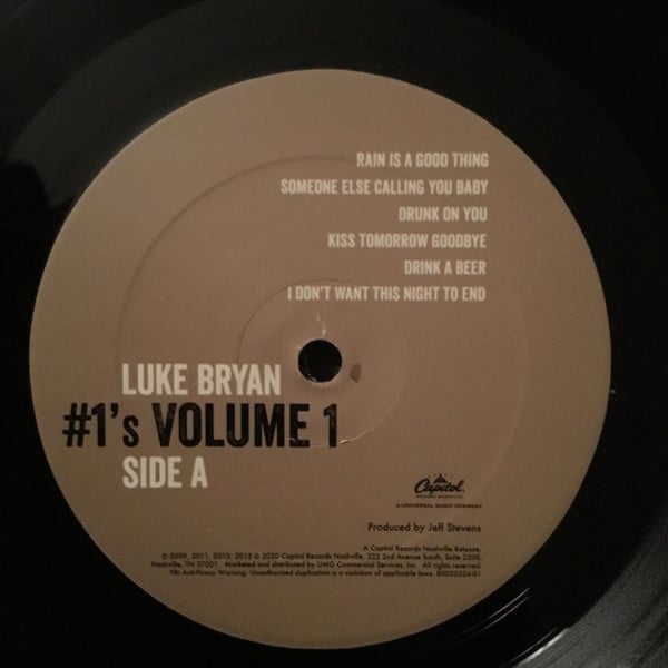 Luke Bryan : #1's Volume 1 (LP, Comp, Roo)