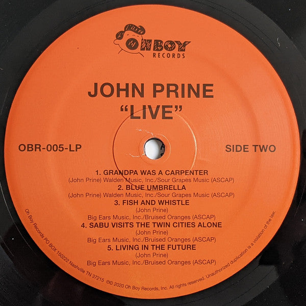 John Prine : John Prine Live (2xLP, Album, RE)