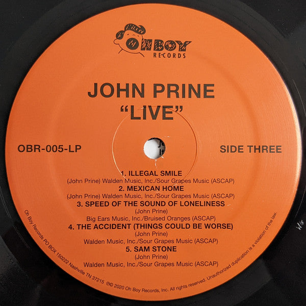 John Prine : John Prine Live (2xLP, Album, RE)