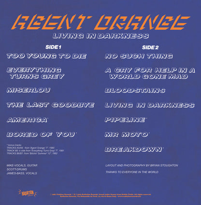 Agent Orange (7) : Living In Darkness (LP, Album, RE)