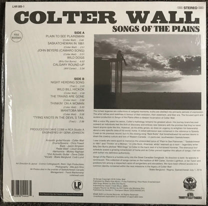 Colter Wall : Songs Of The Plains (LP, Album, RE)