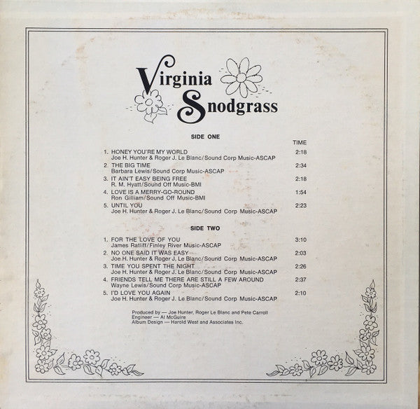 Virginia Snodgrass : Virginia Snodgrass (LP, Album)