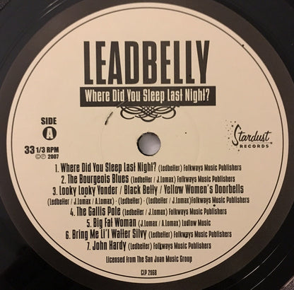 Leadbelly : Where Did You Sleep Last Night? (LP, Album)