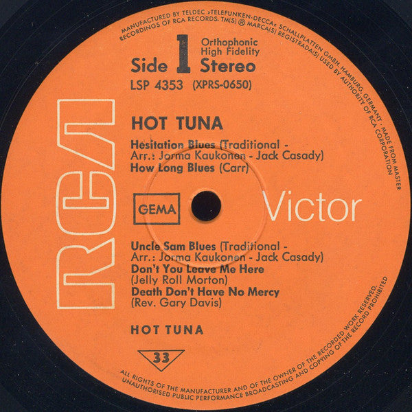 Hot Tuna : Hot Tuna (LP, Album)