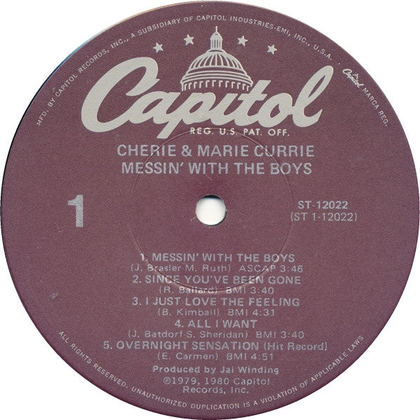 Cherie And Marie Currie* : Messin' With The Boys (LP, Album, Los)