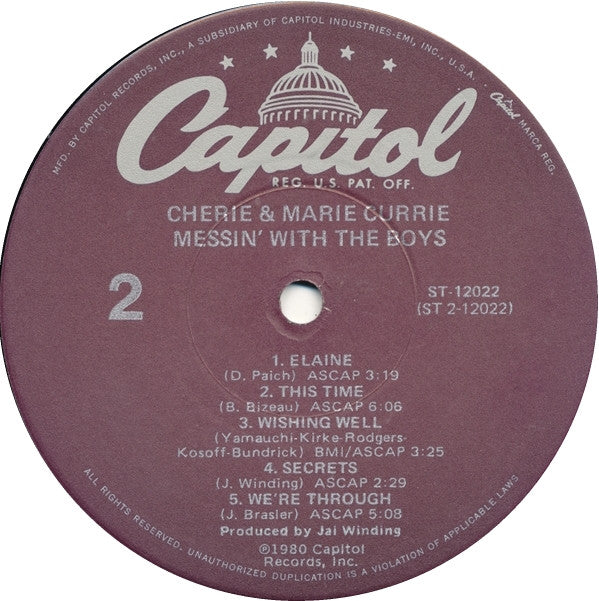 Cherie And Marie Currie* : Messin' With The Boys (LP, Album, Los)