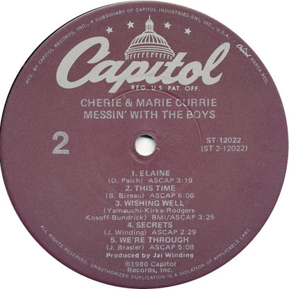 Cherie And Marie Currie* : Messin' With The Boys (LP, Album, Los)