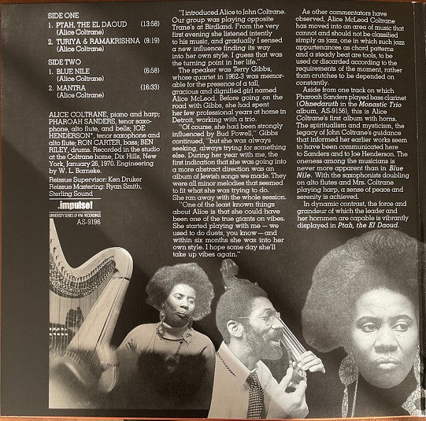 Buy Alice Coltrane Featuring Pharoah Sanders And Joe Henderson