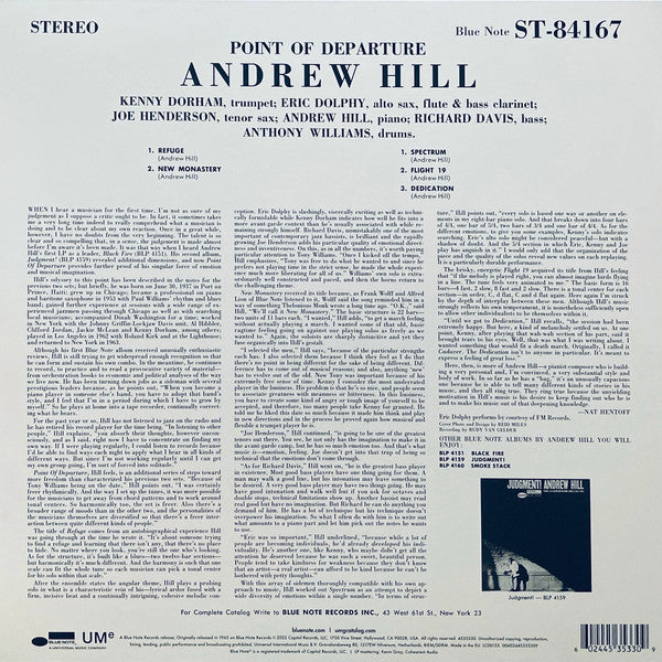 Andrew Hill : Point Of Departure (LP, Album, RE, 180)