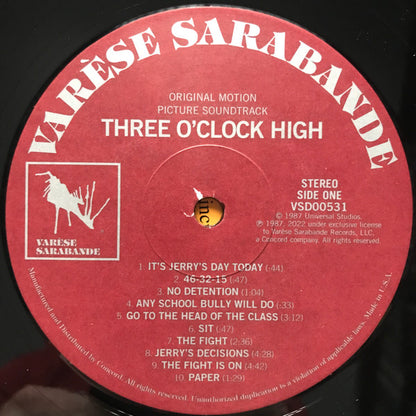 Tangerine Dream / Sylvester Levay : Three O'Clock High (Original Motion Picture Soundtrack) (LP, RE, RM)