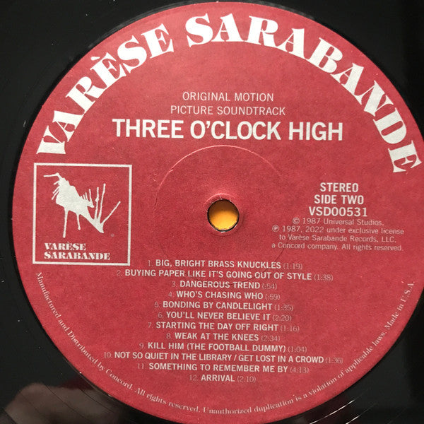 Tangerine Dream / Sylvester Levay : Three O'Clock High (Original Motion Picture Soundtrack) (LP, RE, RM)