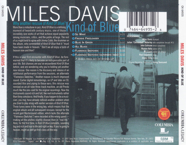 Miles Davis : Kind Of Blue (CD, Album, RE, RM)