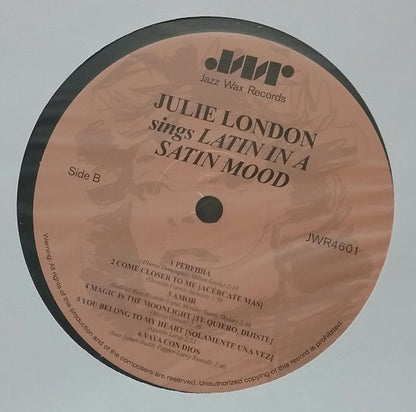 Julie London : Julie London Sings Latin In  A Satin Mood (LP, Album, RE, (18)