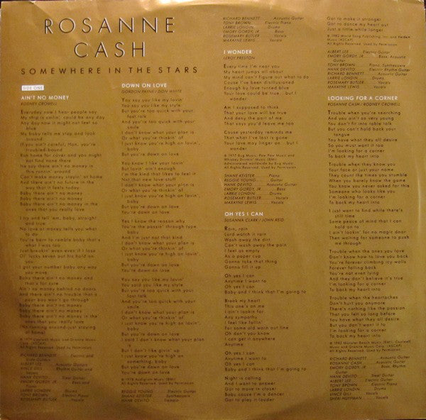 Rosanne Cash : Somewhere In The Stars (LP, Album, Ter)