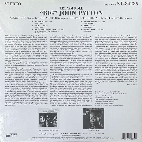 Big John Patton* : Let 'Em Roll (LP, Album, RE, 180)