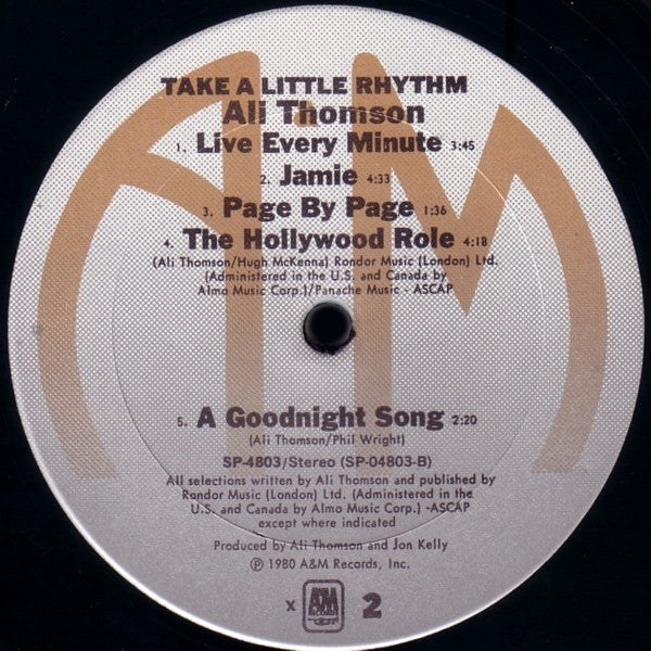 Ali Thomson : Take A Little Rhythm (LP, Album)