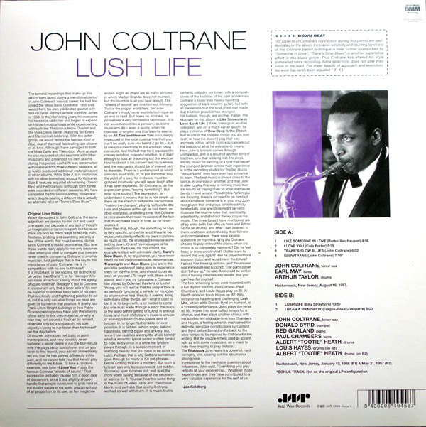 John Coltrane : Lush Life (LP, Album, Ltd, RE, 180)