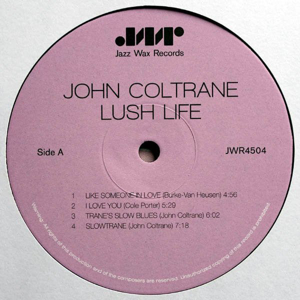 John Coltrane : Lush Life (LP, Album, Ltd, RE, 180)