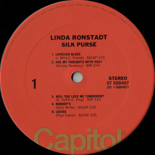 Linda Ronstadt : Silk Purse (LP, Album, Club, RE, San)