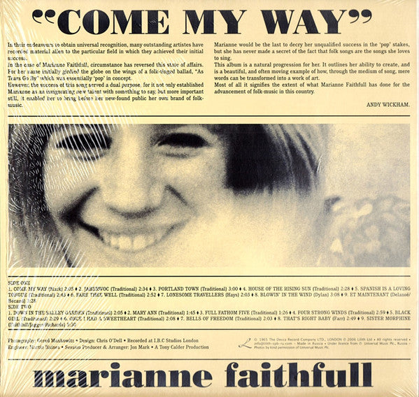 Marianne Faithfull : Come My Way (LP, Album, RE)