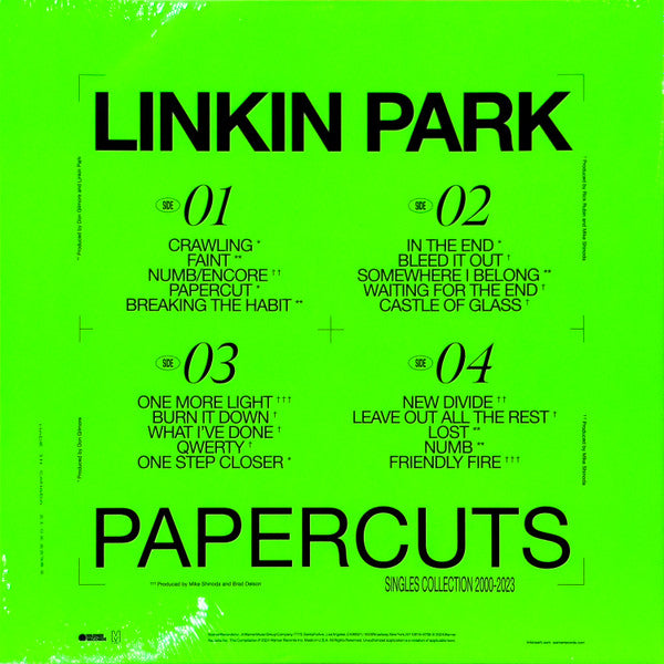 Linkin Park : Papercuts (2xLP, Comp, Ltd, Cle)