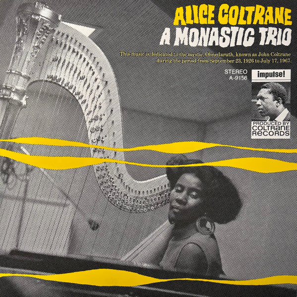 Alice Coltrane : A Monastic Trio (LP, Album, Ltd, RE, Yel)