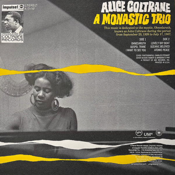 Alice Coltrane : A Monastic Trio (LP, Album, Ltd, RE, Yel)