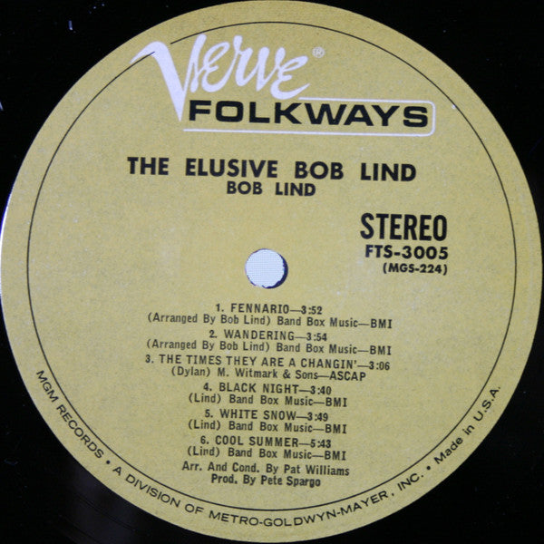 Bob Lind : The Elusive Bob Lind (LP, Album)