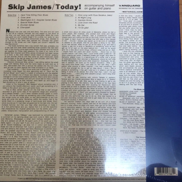 Skip James : Skip James Today! (LP, Album, RE, RM, 180)