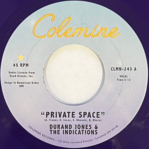 Durand Jones & The Indications : Private Space (7", Single, Pur)