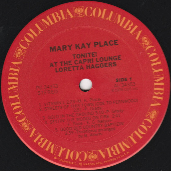 Mary Kay Place : Tonite! At The Capri Lounge Loretta Haggers (LP, Album)