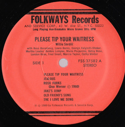 Willie Sordill : Please Tip Your Waitress (LP)