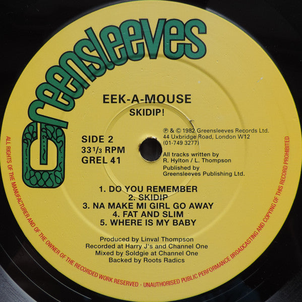 Eek-A-Mouse : Skidip! (LP, Album, RE)