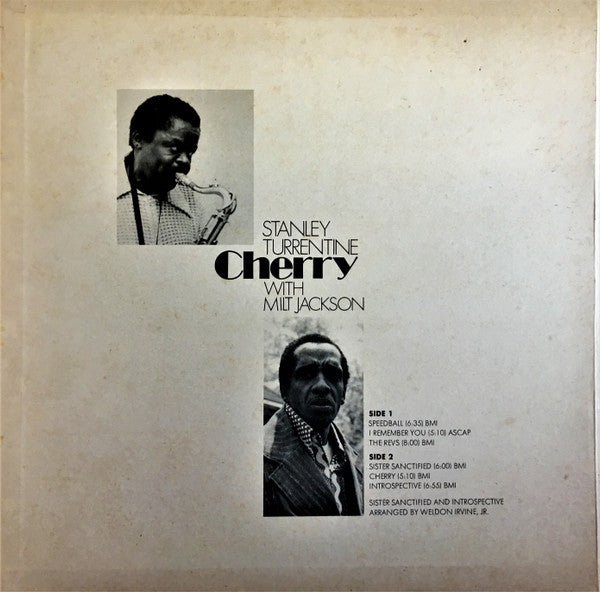 Stanley Turrentine With Milt Jackson : Cherry (LP, Album, Gat)