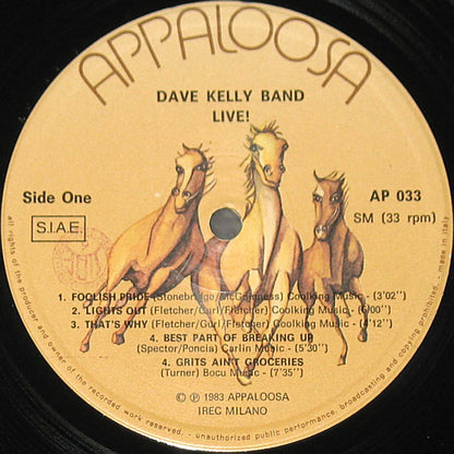 The Dave Kelly Band : Live! (LP, Album)